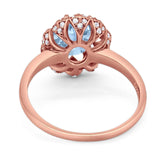 Art Deco Oval Natural Stone Floral Ring