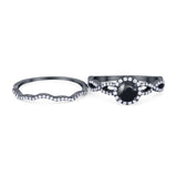 Two Piece Round Natural Stone Twisted Ring