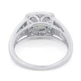 Art Deco Round Natural Stone Split Shank Ring