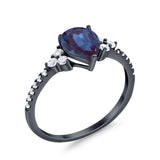Pear Teardrop Natural Stone Wedding Ring