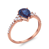 Pear Teardrop Natural Stone Wedding Ring