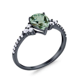 Pear Teardrop Natural Stone Wedding Ring
