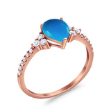 Pear Teardrop Natural Stone Wedding Ring