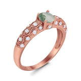 Vintage Style Round Natural Stone Solitaire Ring