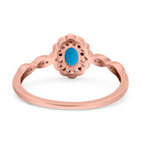Art Deco Oval Natural Stone Floral Ring
