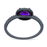 Art Deco Oval Natural Stone Solitaire Ring