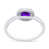 Art Deco Oval Natural Stone Solitaire Ring