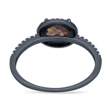 Art Deco Oval Natural Stone Solitaire Ring