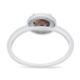 Art Deco Oval Natural Stone Solitaire Ring