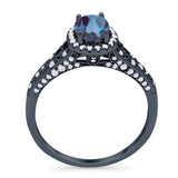 Vintage Style Oval Natural Stone Art Deco Ring