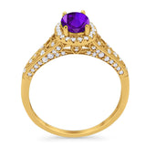 Vintage Style Oval Natural Stone Art Deco Ring