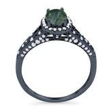 Vintage Style Oval Natural Stone Art Deco Ring