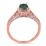 Vintage Style Oval Natural Stone Art Deco Ring