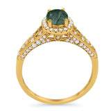 Vintage Style Oval Natural Stone Art Deco Ring