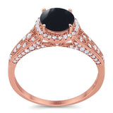 Vintage Style Round Natural Stone Ring