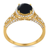 Vintage Style Round Natural Stone Ring