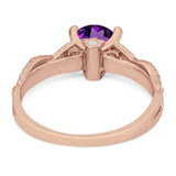 Art Deco Round Natural Stone Solitaire Ring