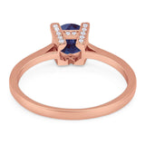 Minimalist Round Natural Stone Solitaire Ring