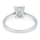 Minimalist Round Natural Stone Solitaire Ring