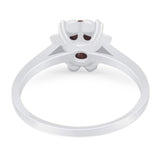 Vintage Style Round Natural Stone Flower Ring