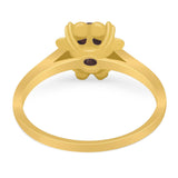 Vintage Style Round Natural Stone Flower Ring