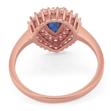 Pear Teardrop Natural Stone Halo Ring