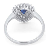 Pear Teardrop Natural Stone Halo Ring