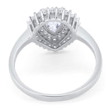 Pear Teardrop Natural Stone Halo Ring