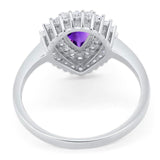 Pear Teardrop Natural Stone Halo Ring