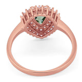 Pear Teardrop Natural Stone Halo Ring
