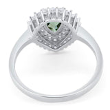 Pear Teardrop Natural Stone Halo Ring
