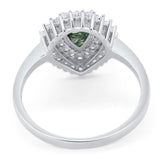 Pear Teardrop Natural Stone Halo Ring
