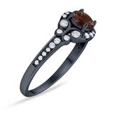 Art Deco Round Natural Stone Ring