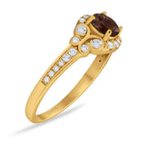 Art Deco Round Natural Stone Ring
