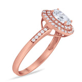 Art Deco Oval Natural Stone Halo Ring