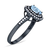 Art Deco Oval Natural Stone Halo Ring