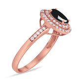 Art Deco Oval Natural Stone Halo Ring