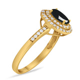 Art Deco Oval Natural Stone Halo Ring