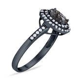 Art Deco Oval Natural Stone Halo Ring