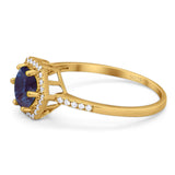 Round Natural Stone Hexagonal Ring