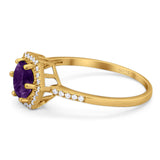 Round Natural Stone Hexagonal Ring