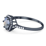 Round Natural Stone Hexagonal Ring