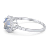 Round Natural Stone Hexagonal Ring