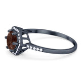 Round Natural Stone Hexagonal Ring