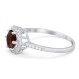 Round Natural Stone Hexagonal Ring