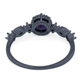 Vintage Style Round Natural Stone Beaded Ring
