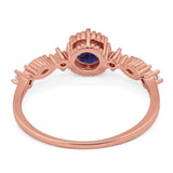 Vintage Style Round Natural Stone Beaded Ring