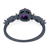 Vintage Style Round Natural Stone Beaded Ring