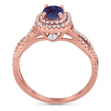 Art Deco Round Natural Stone Twisted Ring