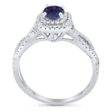Art Deco Round Natural Stone Twisted Ring